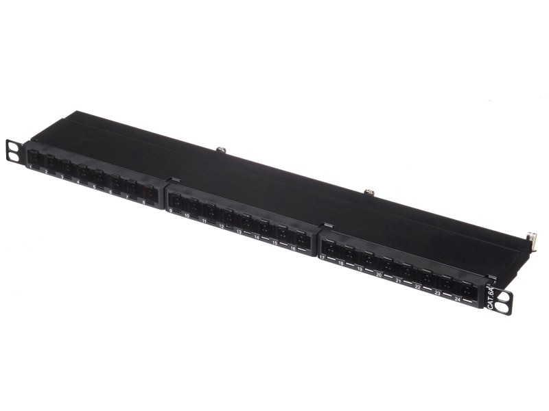Патч-панель FTP, 19", 24 порта RJ45, cat.6а, 0,5U, Dual Type IDC, NETKO Expert СКС