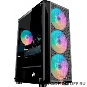 1STPLAYER Корпус FIREBASE X5 / ATX, tempered glass / 3x140mm & 1x120mm LED fans inc. / X5-3G6P-1G6