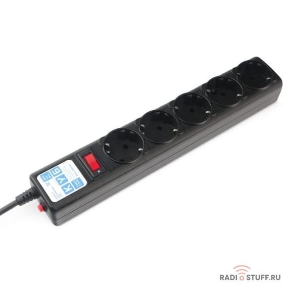 Ф-удлинитель, PC 10м 5р, черн. 10А, SPG5-10M