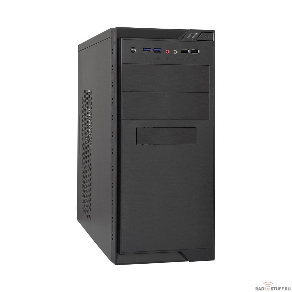 Exegate EX283237RUS Корпус Minitower ExeGate MA-372UX Black, mATX <UN450, 120mm> 2*USB+2*USB3.0, Audio
