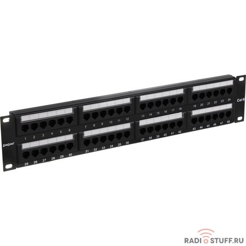 Патч-панель, UTP, 19", 48 портов, cat.6e, Dual Type, 2U, Exegate 