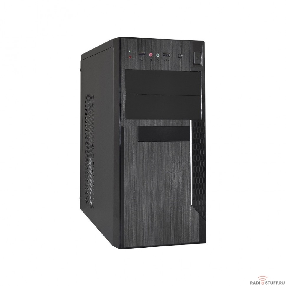 Exegate EX283243RUS Корпус Minitower ExeGate MA-373X Black, mATX <UN450, 120mm> 2*USB, Audio