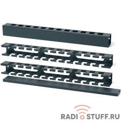 Кабельный органайзер  19" с металлическими кольцами и крышкой, 1U, Hyperline 