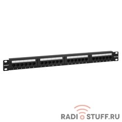 Патч-панель, UTP, 19", 1U, 24 порта, cat.5e, Dual Type, Exegate