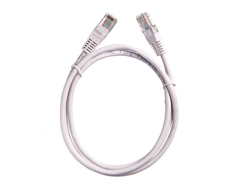 Патч-корд Technolink UTP4 cat 5e, 1,0м, ВС, LSZH, белый, литой коннектор