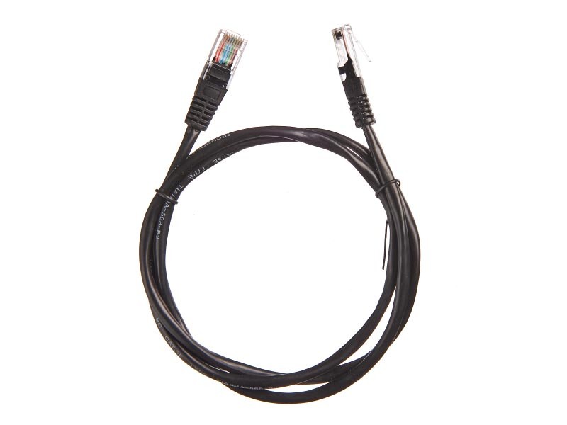 Патч-корд Technolink UTP4 cat 5e, 1,0м, ВС, LSZH, черный, литой коннектор