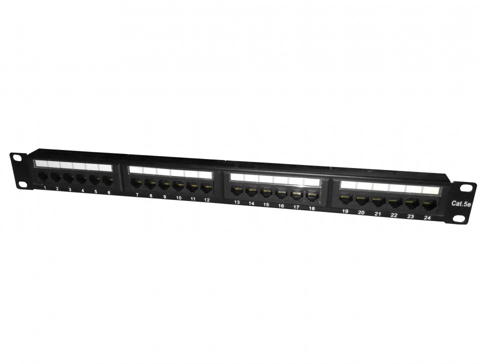 Патч-панель UTP, 19", 24 порта RJ45, cat.5е, 1U, 110 Type, Netko