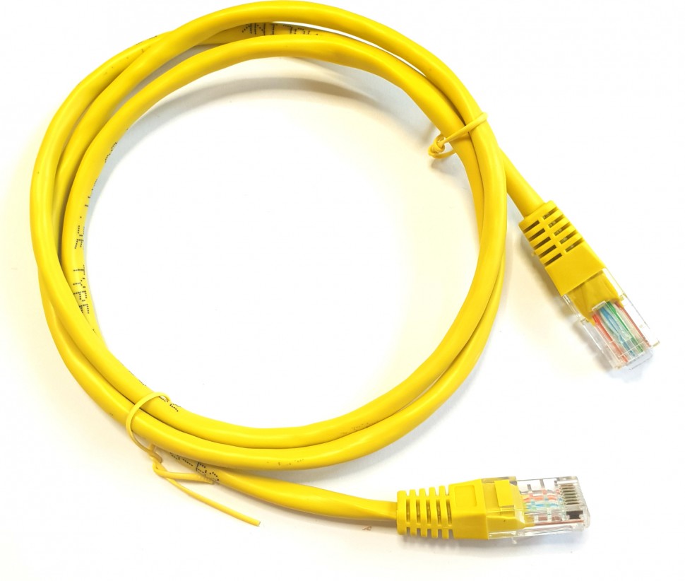 Патч-корд Technolink UTP4 cat 5e, 1,0м, ВС, LSZH, желтый, литой коннектор