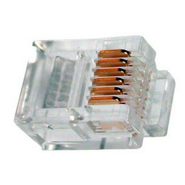Коннектор RJ-11 (6p4c) (Упаковка 100 штук)