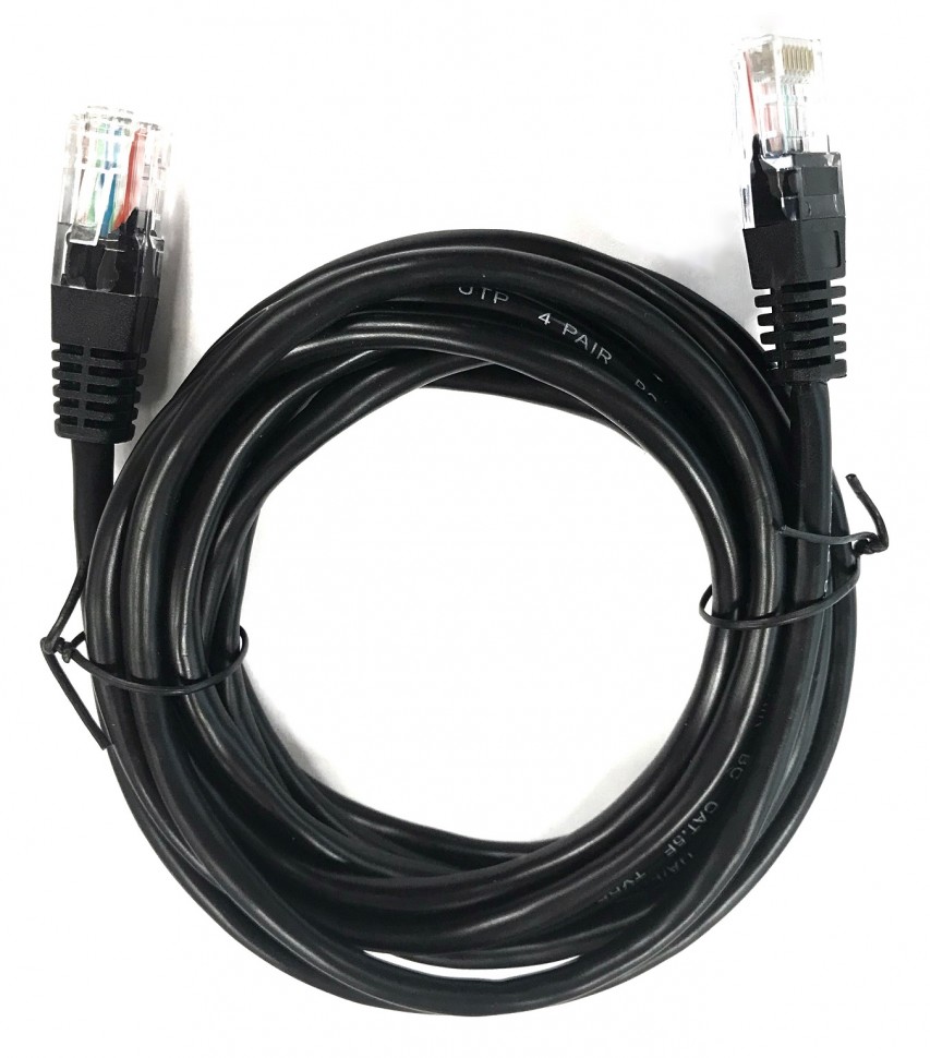 Патч-корд Technolink UTP4 cat 5e, 3,0м, ВС, LSZH, черный, литой коннектор