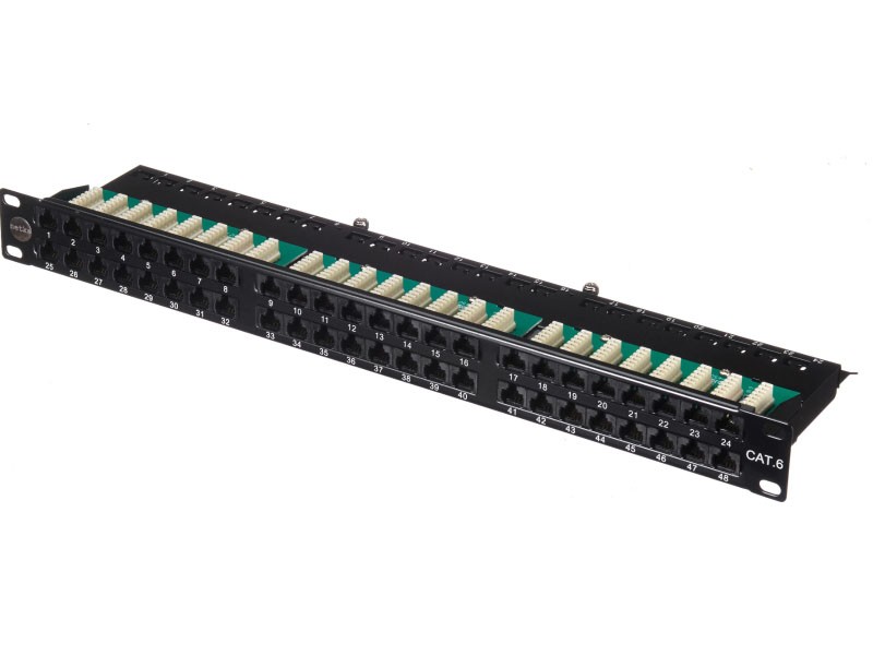 Патч-панель UTP, 19", 48 портов RJ45, cat.6, 1U, Dual Type  IDC, NETKO Expert CKC